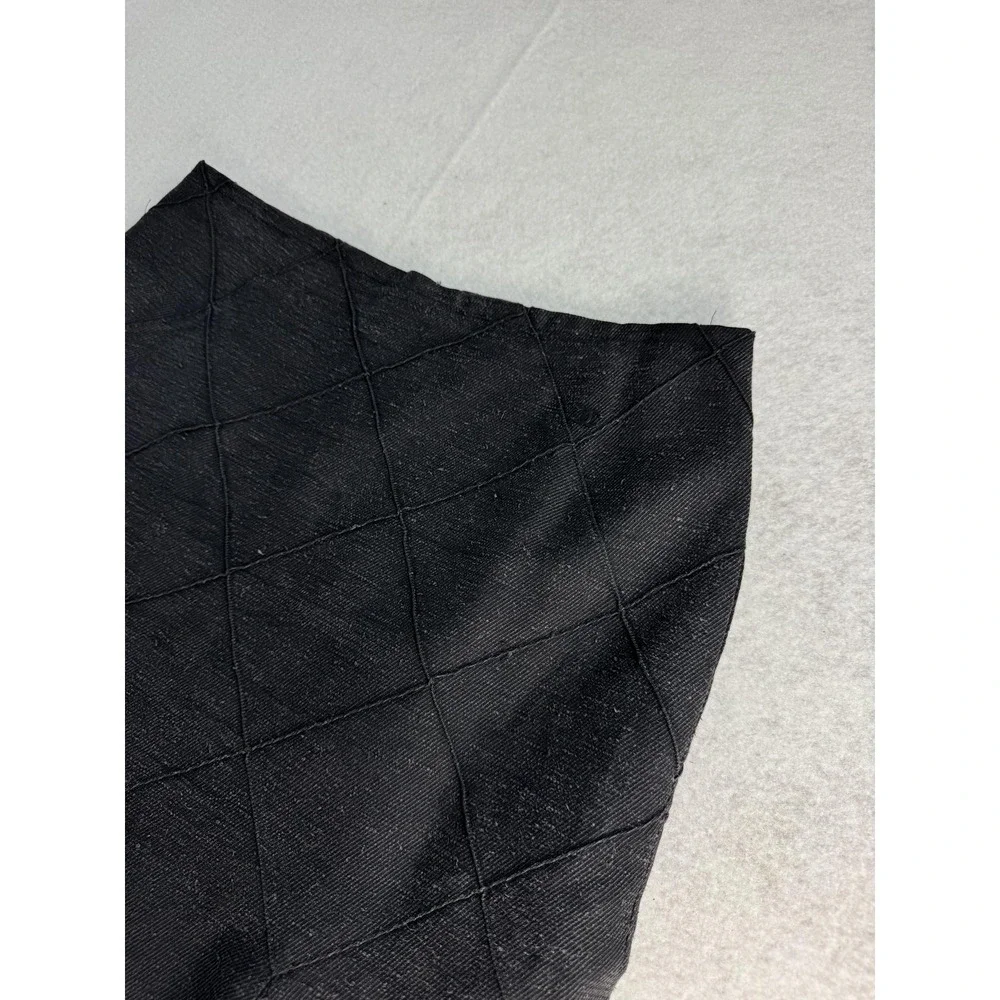 Chanel‎ Skirt Womens Medium Black Quilted Diamond Twill Trumpet Short Lined Mini